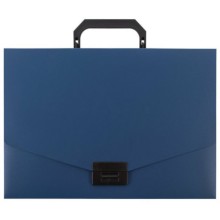 Портфель пластиковый Staff А4, без отделений, 320х225х36 мм, синий (229240)
