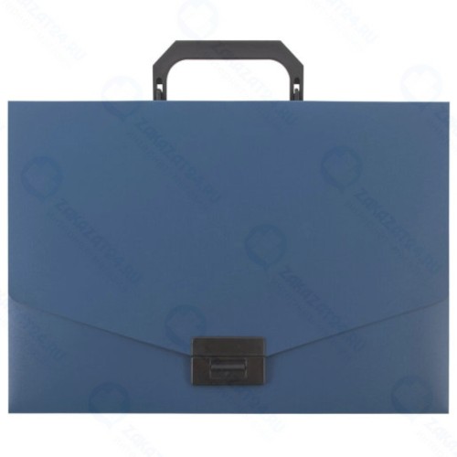 Портфель пластиковый Staff А4, без отделений, 320х225х36 мм, синий (229240)
