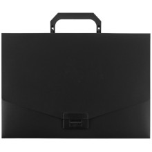 Портфель пластиковый Staff А4, без отделений, 320х225х36 мм, черный (229241)