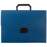 Портфель пластиковый Staff А4, 13 отделений, 330х235х36 мм, синий (229244)