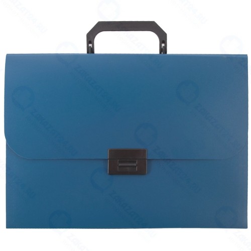 Портфель пластиковый Staff А4, 13 отделений, 330х235х36 мм, синий (229244)