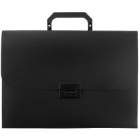 Портфель пластиковый Staff А4, 13 отделений, 330х235х36 мм, черный (229245)