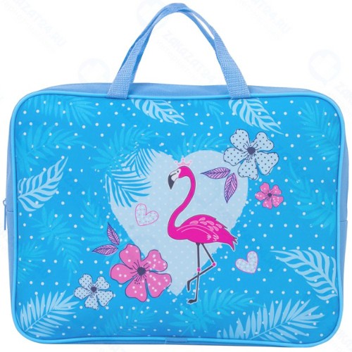 Папка на молнии Brauberg Flamingo, с ручками, А4, ткань (229399)