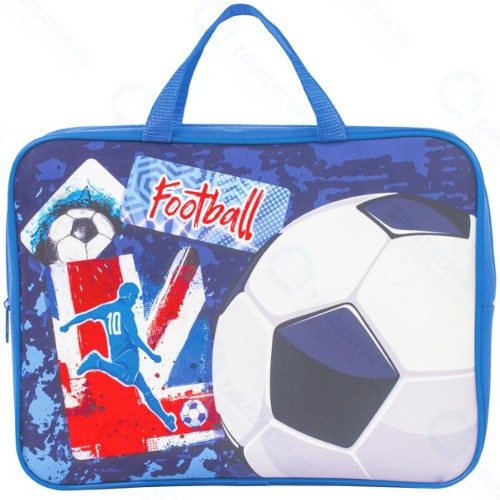Папка на молнии Brauberg Football, с ручками, А4, ткань (229404)