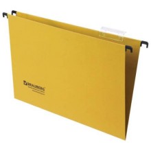 Подвесные папки Brauberg А4 Foolscap, до 80 листов, 406х245 мм, желтые, 10 шт (231794)