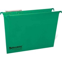 Подвесные папки Brauberg А4 Foolscap, до 80 листов, 406х245 мм, зеленые, 10 шт (231795)