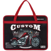 Папка на молнии Brauberg Custom, с ручками, А4, пластик (270127)
