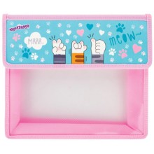 Папка для тетрадей Юнландия Soft Paws, 2 отделения, клапан на липучке (270139)