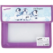 Папка для тетрадей Юнландия Penguins, 2 отделения, пластик, клапан на липучке (270141)