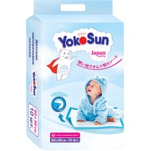Детские одноразовые пеленки YOKOSUN 60x90 см, 10 шт Детские одноразовые пеленки YOKOSUN 60x90 см, 10 шт