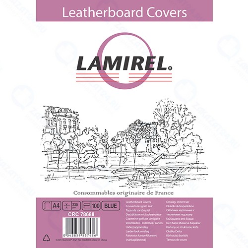 Обложка для переплета Lamirel Delta, A4, картонная, с тиснением под кожу, синяя (CRC78688)