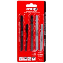 Набор пилок для лобзика СПЕЦ универсальный, НCS-HSS c T-хвостовиком, 5 шт (0710003) Набор пилок для лобзика СПЕЦ универсальный, НCS-HSS c T-хвостовиком, 5 шт (0710003)