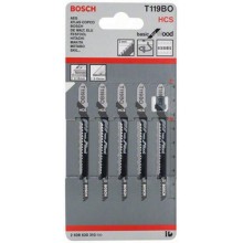 Набор пилок для лобзика по дереву Bosch T119BO, 5 шт (2.608.630.310) Набор пилок для лобзика по дереву Bosch T119BO, 5 шт (2.608.630.310)