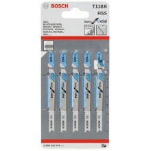 Набор пилок для лобзика по металлу Bosch T118B, 5 шт (2.608.631.014) Набор пилок для лобзика по металлу Bosch T118B, 5 шт (2.608.631.014)