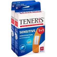 Пластырь TENERIS Sensitive, бактерицидный, 20+20 шт (1319-009)