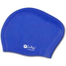 Шапочка для плавания INDIGO для длинных волос, синяя (803 SC)