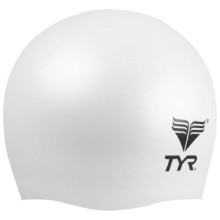 Шапочка для плавания TYR Junior Silicone Cap, белая (LCSJR/100)