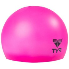 Шапочка для плавания TYR Junior Silicone Cap, розовая (LCSJR/693)