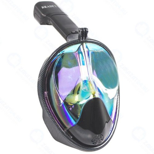 Полнолицевая маска для снорклинга Bradex SF 0551 затемненная с принтом, S/M