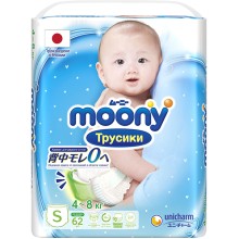 Подгузники-трусики MOONY S 4-8 кг, 62 шт (4903111-166442) Подгузники-трусики MOONY S 4-8 кг, 62 шт (4903111-166442)
