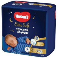 Подгузники-трусики Huggies Elite Soft, ночные, размер 4, 9-14 кг, 19 шт (9402661)