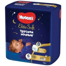 Подгузники-трусики Huggies Elite Soft, ночные, размер 6, 15-25 кг, 16 шт (9402663)