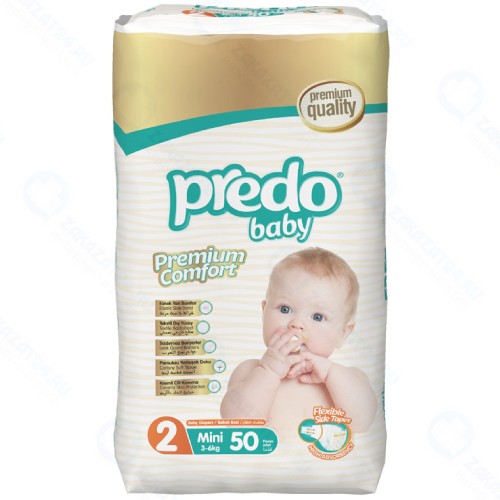 Подгузники PREDO Baby №2, 3-6 кг, 50 шт (А-102)