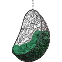 Подвесное кресло BIGARDEN Easy Black BS, зеленая подушка