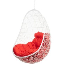Подвесное кресло BIGARDEN Easy White BS, красная подушка