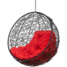 Подвесное кресло BIGARDEN Kokos Black BS, красная подушка