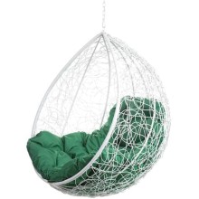 Подвесное кресло BIGARDEN Tropica White BS, зеленая подушка