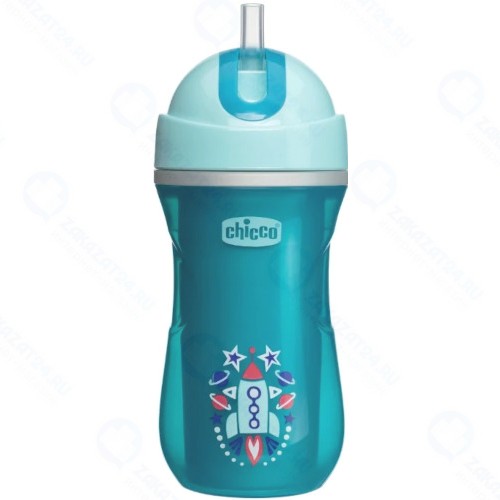 Чашка-поильник детский Chicco Sport Cup, 14 м+, 266 мл, голубой (00006991200050)