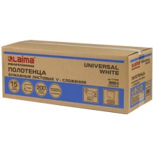 Бумажные полотенца ЛАЙМА Universal White, 15 пачек х 200 листов (111342)