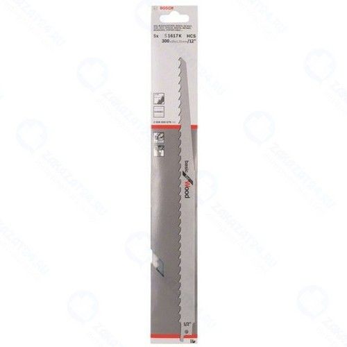 Полотно для сабельной пилы Bosch 300 мм, TPI 3, HCS, 5 шт (2.608.650.679)