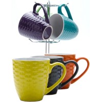 Набор чашек LORAINE 350 мл, 6 шт, на подставке (23135)