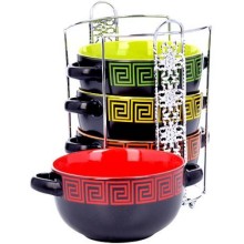 Набор супниц LORAINE 540 мл, 4 шт, на подставке (26527) Набор супниц LORAINE 540 мл, 4 шт, на подставке (26527)