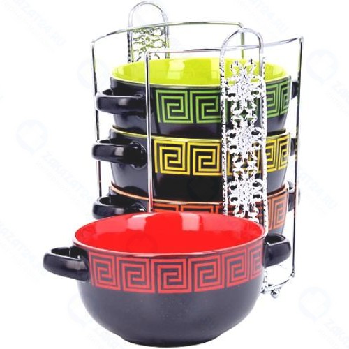 Набор супниц LORAINE на подставке, 540 мл, 4 шт (26527)