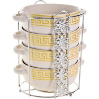 Набор супниц LORAINE 540 мл, 4 шт, на подставке (27153)