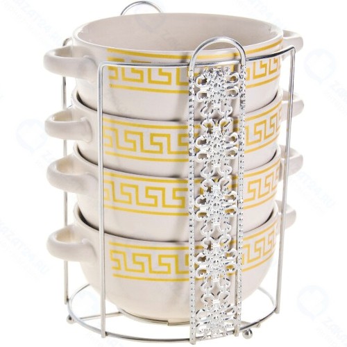 Набор супниц LORAINE 540 мл, 4 шт, на подставке (27153)