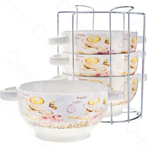 Набор супниц LORAINE на подставке, 540 мл, 4 шт (28482)