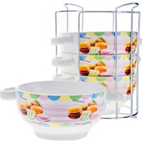 Набор супниц LORAINE 540 мл, 4 шт, на подставке (28486)