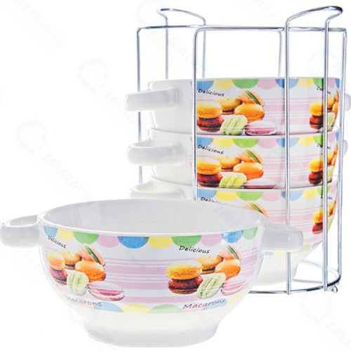 Набор супниц LORAINE на подставке, 540 мл, 4 шт (28486)