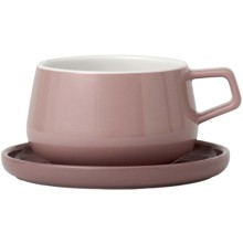 Чашка с блюдцем VIVA-SCANDINAVIA Ella, 300 мл, розовая (V79750)