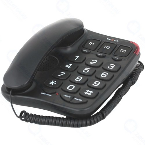 Телефон проводной teXet TX-214 Black