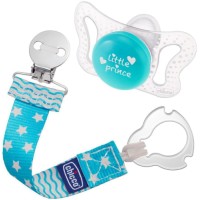 Пустышка Chicco Physio Micro + прищепка, 0-2 м, голубая ( 00075110210000)