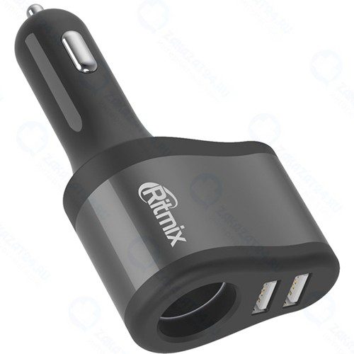 Авторазветвитель для прикуривателя Ritmix RM-4621 Black/Grey