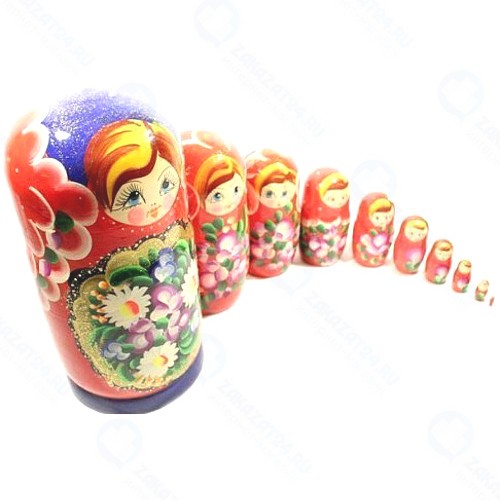 Матрешка Нескучные игры 10 в 1, расписная, большая (7704)