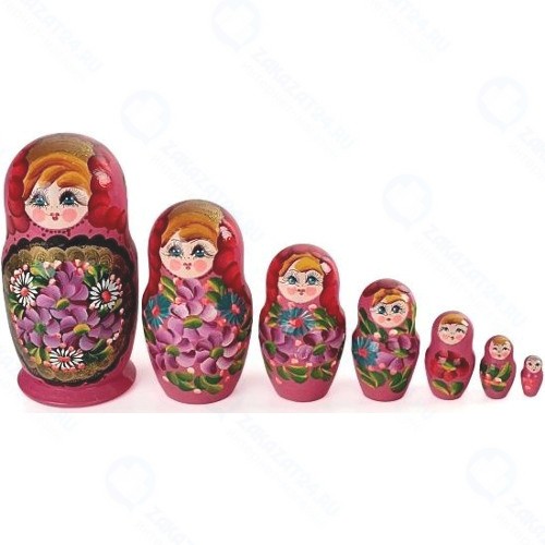 Матрешка Нескучные игры 7 в 1, расписная (Р-45/757)