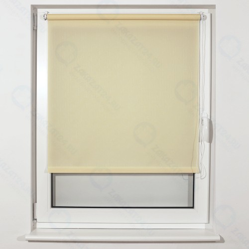 Штора рулонная Brabix S-21, текстура лён, 40x175 см, кремовая (605968)