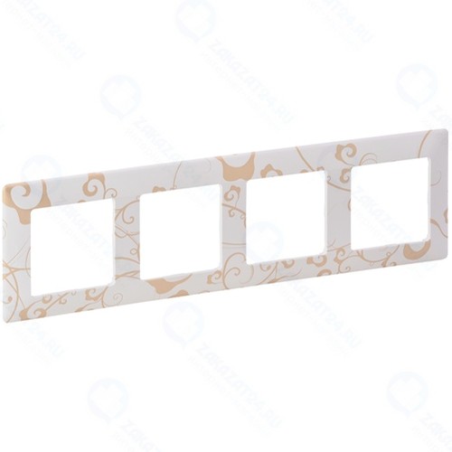 Рамка четверная Legrand Valena Life, ампир белая (754104)